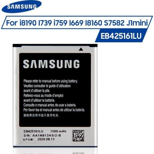 Original Samsung Battery EB425161LU For Samsung GT-S7562L S7560 S7566 S7568 S7572 S7580 i8190 I739 i759 I669 I8160 S7582 J1mini