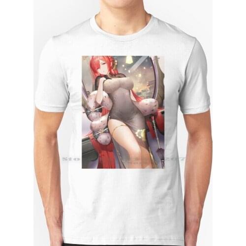 Azur Lane - Monarch T Shirt 100% Pure Cotton Azur Lane Monarch Big Tits Boobs Oppai Cleavage Thigh Highs Stockings Thighs Legs