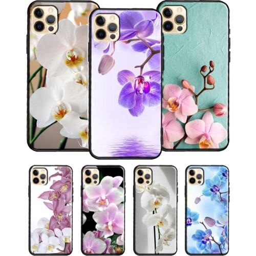 Orchid Flowers Colorful Phone Case For iPhone 11 Pro Max 12 Mini X XR XS Max 6S 7 8 Plus SE 2020 Soft TPU Cover