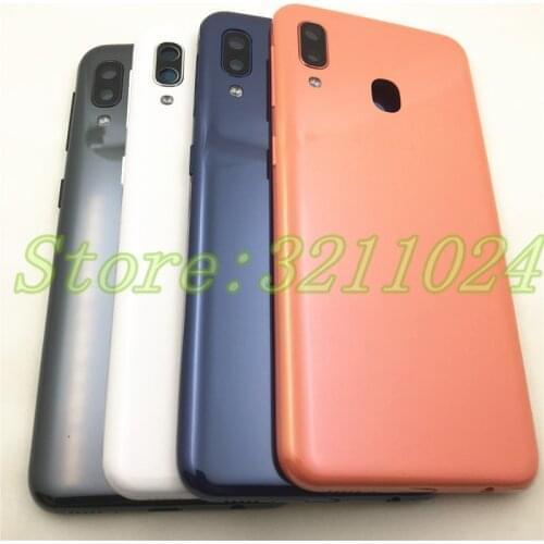 10Pcs For Samsung Galaxy A20e A202 Back Battery Cover Door Rear plastic Housing Case Battery Cover With Camera Lens + Side key