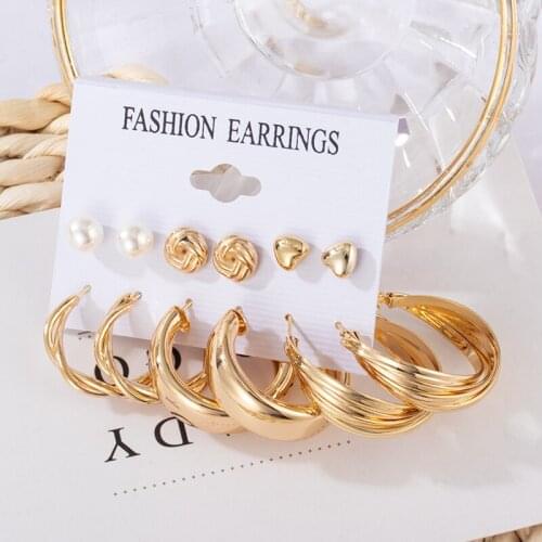 Geometirc Statement Gold Hoop Drop Earrings For Women Fashion Round Circle Metal Earrings Dangle 2021 Trendy Accessories Jewelry