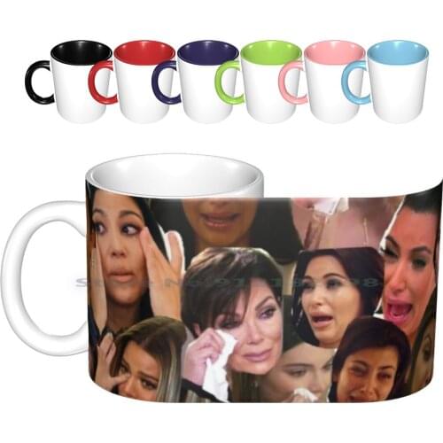 Kardashians Crying Collage Ceramic Mugs Coffee Cups Milk Tea Mug Kendall Jenner Kylie Khloe Kourtney Caitlyn Kardashian
