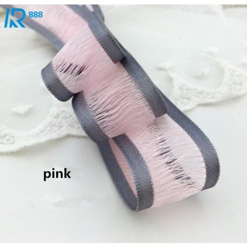 Kewgarden 25 mm 1" 10 mm 1cm Color Silk Yarn Ribbons DIY Bowknot Accessories Tape Hand made Ribbed ribbon 5 yards/lot