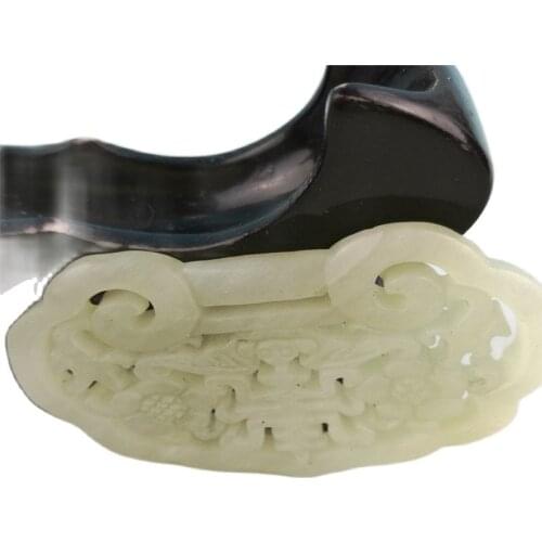 Chinese Jade Handmade Carving Jade lock Pendant