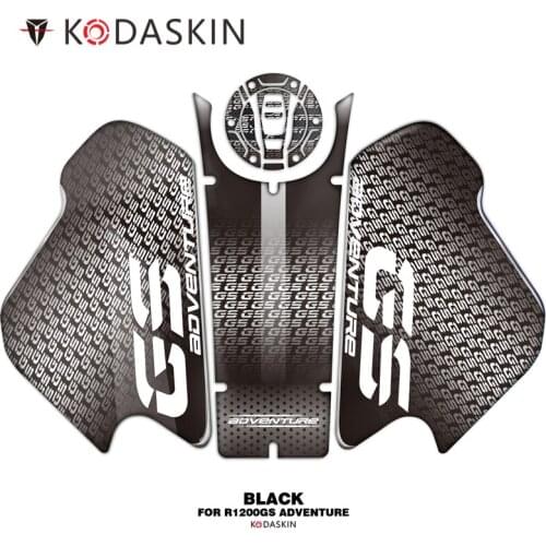 KODASKIN 3D Printing Gas Cap Tank Traction Pad Knee Fuel Side Grip for BMW R1200GS ADV 2018-2019 Black