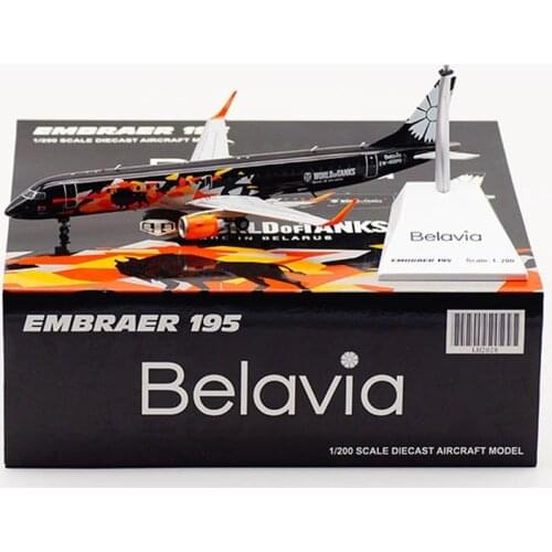 1:200 Alloy Collectible Plane Gift JC Wings 1:200 Belavia Embraer ERJ-190LR Diecast Aircarft Jet Model EW-400PO With Stand