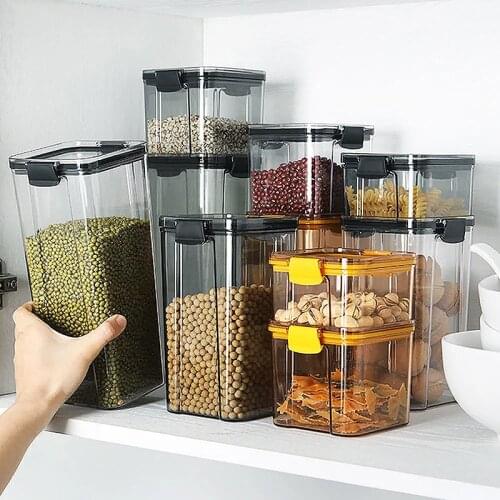 460/700/1800ML Food Storage Container Plastic Kitchen Refrigerator Noodle Box Multigrain Storage Tank Transparent Sealed Cans