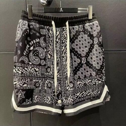 2021 Summer Trend New Fitness Sports Fashion Neutral Style Boys Casual Floral Style Five-Point Shorts Beach Pants