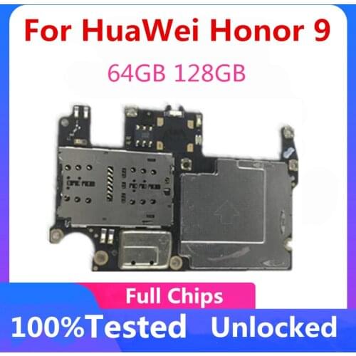 For Huawei Honor 9 Logic Board Motherboard 100% Unlocked For Huawei Honor 9 Original Mainboard 64GB 128GB WIth Full Chips