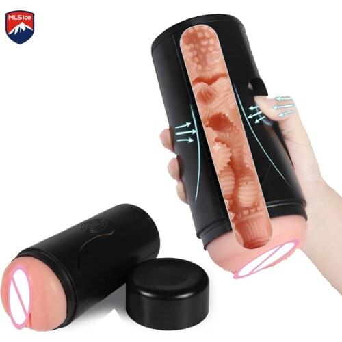 MLSice Press Male Masturbator Realistic Sex Vaginal Pocket Real Pussy Sex Toys Adults for Men Masturbatings Man Penis Massager