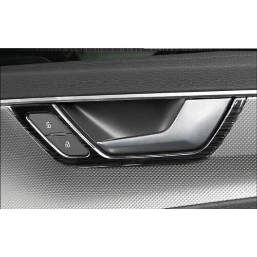 Stainless Steel Car Door Handle Frame Decoration Cover Trim 4Pcs For Audi A6 C8 2019 Inner Doorknob Trim Strips