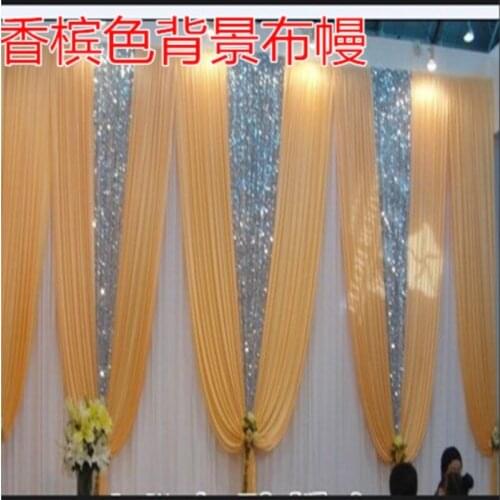 Wholesale 10*20ft ready made backdrop curtain with swag wedding backgroud decoration wedding stage decor