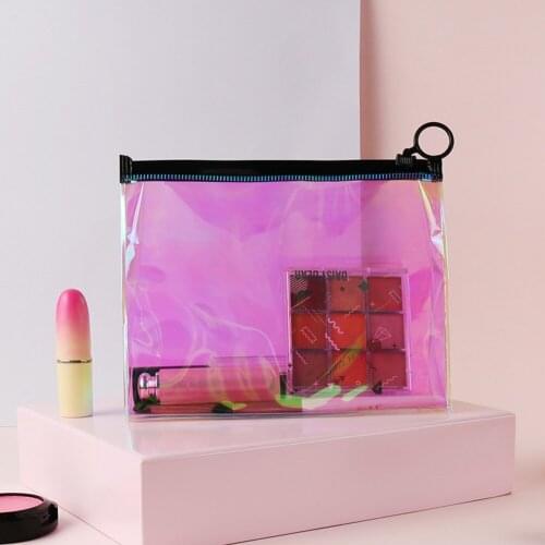 Portable Travel Storage Bag Laser Transparent Three-dimensional Colorful Cosmetic Bag Zipper Waterproof Cosmetic Bag