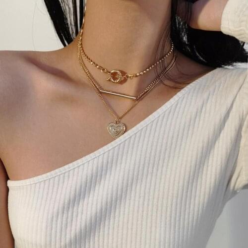 Simple word stick round bead chain necklace womens jewelry retro fashion peach heart pendant necklace