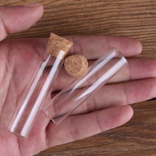 10pcs 6ml 16*65mm Transparent Glass Test Tube Vials Terrarium with Cork Stopper Glass Container Message Bottles