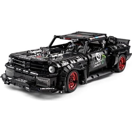 QC005 Ford Mustang Hoonicorn RTR V2 Racing Car With Power Function High-Tech 23009 MOC-22970 Building Block Bricks Kids