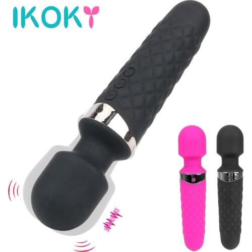 IKOKY One Key Orgasm AV Magic Wand Clitoris Stimulation Silicone Adult Products Sex Toys for Women 16 Mode Vibrator Massager