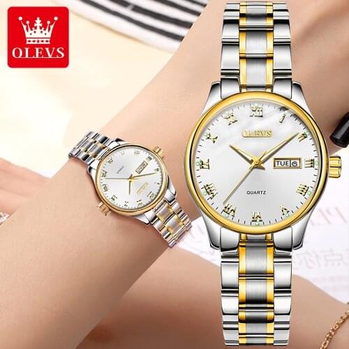 OLEVS Luminous Watch Clock Fashion Ladies Watch Stainless Steel Quartz Watch Automatic Date Watch Direct Sales Relogio Feminino