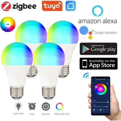 Zigbee Tuya E27 Smart LED Light Bulb 9W RGB Color Changing Lamp Smart Life APP Remote Control Work With Alexa Google Home