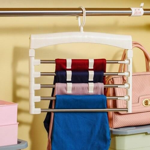 Pants Trousers Hanger Clothes Hanger Closet Belt Holder Rack Clothes Organizer Scarf Tie Belt Rack DQ1523
