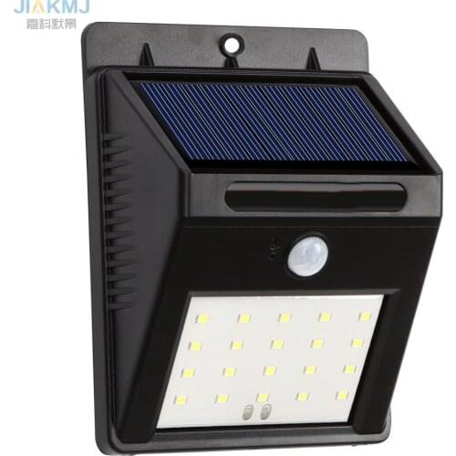 20 LEDS Solar Powered Solar Light Waterproof IP65 Sense Light Infrared Sensors Lamp Outdoor Fence Garden Pathway Wall Light
