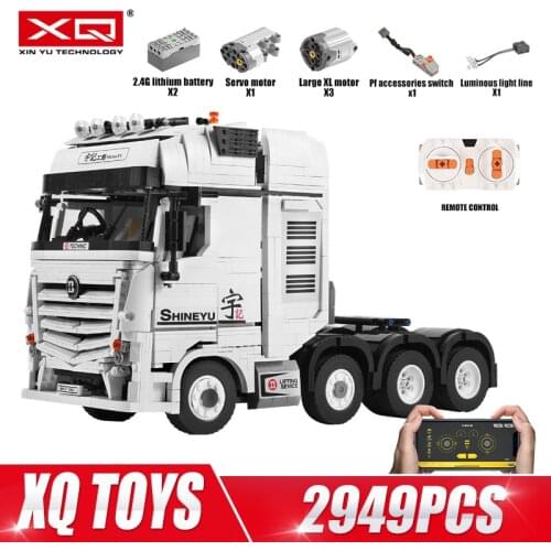 HB QC007 High-Tech Car Toy Compatible With Fully RC Benzss ACTROS 4163 Building Blocks Aseembly Car Model Kids Christmas Gift