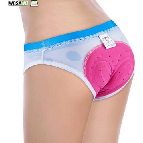 WOSAWE Womens Cycling Underwear Shorts 3D Padded Gel Bike Bicycle mtb Shorts Outdoor Riding Sports Quick Dry Comfortable
