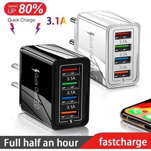 USB Charger Quick Charge 3.0 EU/US Plug for iPhone 12 Pro Max For Phone Tablet Portable Wall Mobile Charger Fast Charger Adapter