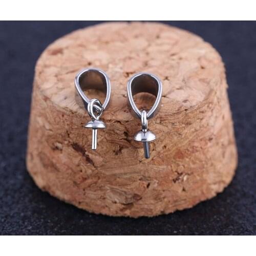 Onwear 20pcs stainless steel pendant bail clip clasp hooks diy pearl mounting connectors for jewelry making