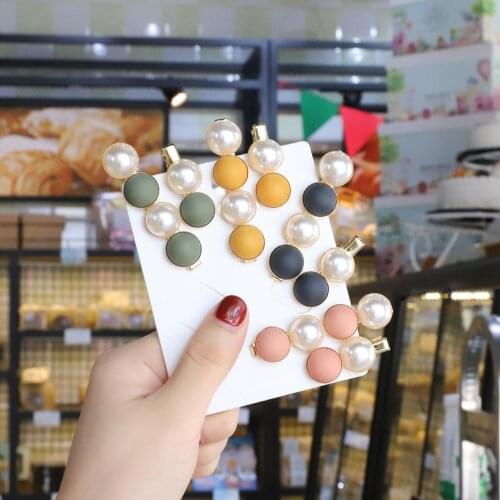 2019 New Candy Scrub Bead Hairpin Sweet Imitiation Pearl Korean Hair Clips Fashion Hair Accessories for Women Beads Hairpins