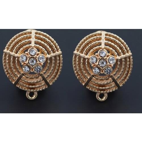 Women Metal Earrings Connectors Filigree Circle Charms Base Findings DIY Women Hanging Dangle Tassel Earring Jewelry Making