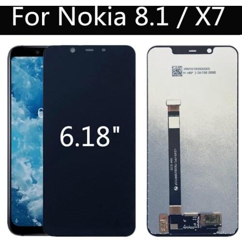 6.18" LCD For Nokia 8.1 LCD Display Touch Screen Digitizer Assembly Replacement for phone Nokia X7 TA-1119 TA-1121TA-1128LCD