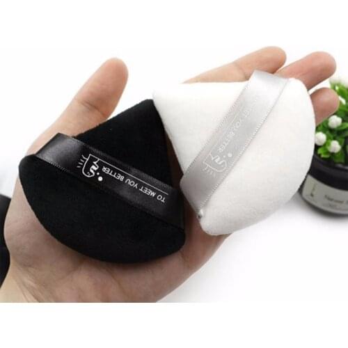 1pc Black White Triangle Velvet Powder Cosmetic Puffs Mini Makeup Sponge Make Up Tool for face puff