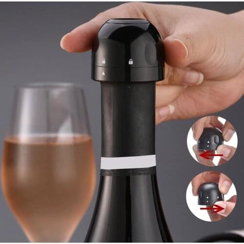 1Pc Red Wine Bottle Cap Stopper Vacuum Sealer Wine Stopper Fresh Wine Keeper Champagne Cork Stopper Kitchen Bar Tools