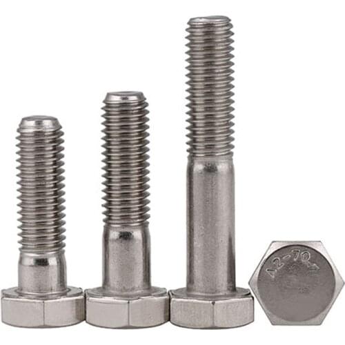 1pcs Half Thread Hexagon Bolts M10 M12 Hex Head Screws A2 Stainless Steel Fastener