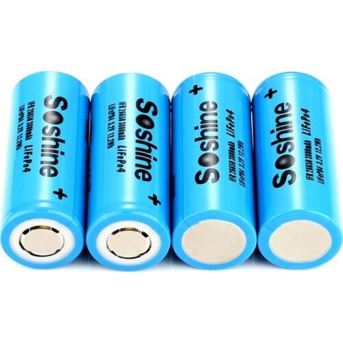2/4pcs/lot Soshine 26650-32A 26650 Li-ion IFR 26650 battery 3.2V 3800mah Rechargeable LiFePO4 26650 lithium battery
