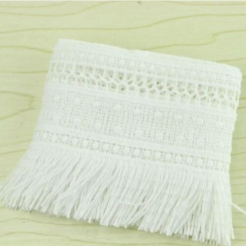 2yards / 7cm a lot of white cotton tassel lace sewing garment accessories