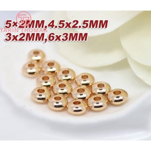 20PCS 24K Champagne Gold Color Plated Brass Wheel Spacer Beads Bracelet Beads High Quality Diy Jewelry Accessories