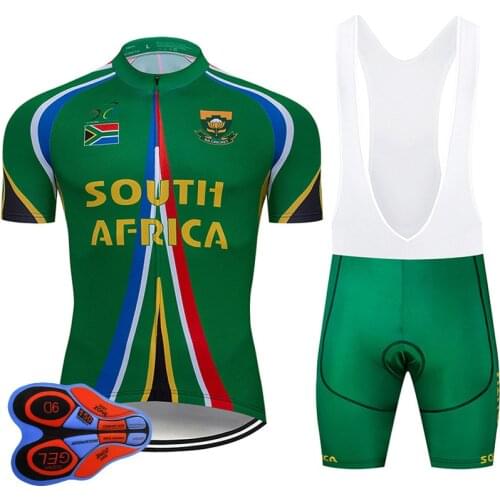 2021 New 2021 Team SOUTH AFRICA Cycling 9D Set Jersey Bike Wear Ropa Ciclismo Mens Quick Dry Bicycle Clothes Short Maillot Cul