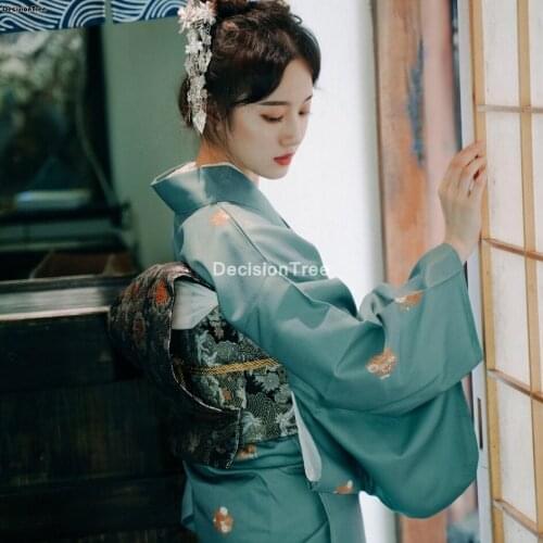 2021 japanese traditional element kimono take photo dress cosplay female yukata women haori japan geisha costume kimonos