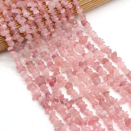 3-6mm Natural Rose Quartzs Beads Gravel Stone Beads Irregular Shape For Jewelry Making DIY Necklace Bracelet Length 40cm