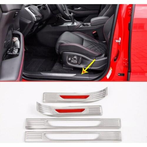 For Jaguar E-PACE E PACE 2018 2019 Stainless Steel Silver Car Interior Door Sill Protector Plate Panel Cover Trim 4pcs