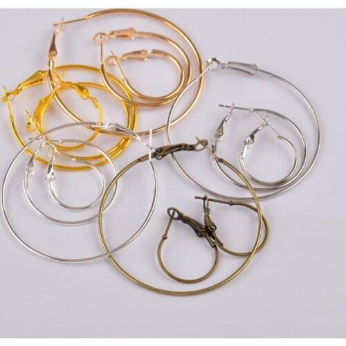 500piece mixed color and size Circle Round Hoop Earrings Hooks Earring Findings For DIY Jewelry Making Accessories Supplies