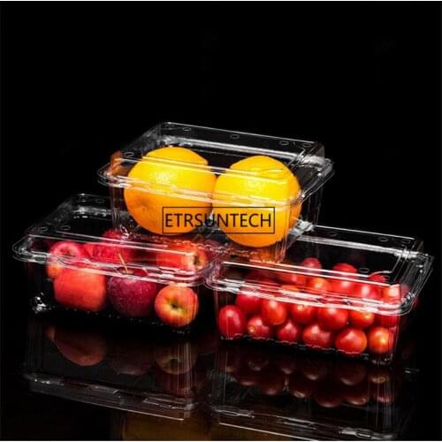 600pcs Disposable Fruit Box Transparent Takeaway Container Food Case Vegetable Packing Box Fresh Storage Box Kitchen