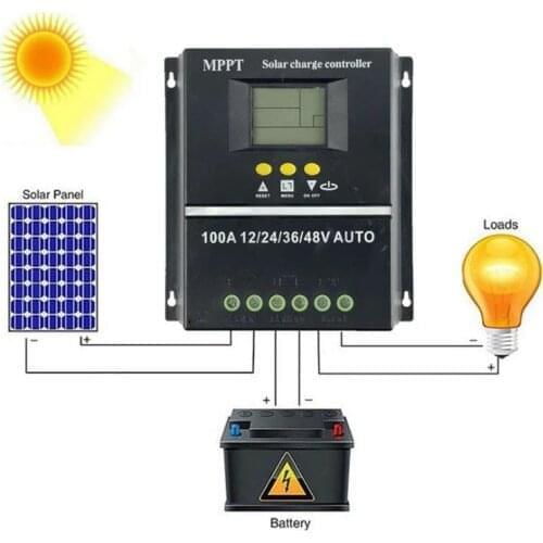 80A 100A solar MPPT controller solar off grid system power generation system for voltage automatic identification