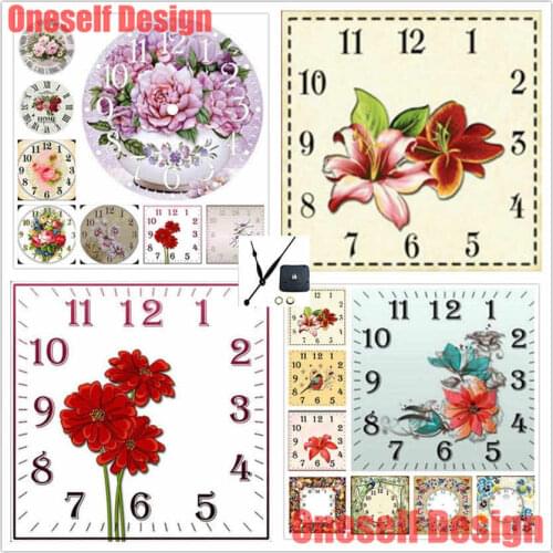 5d diamond painting full square with clock flower 5d diamond embroidery full set with clock flower home decoration accessories