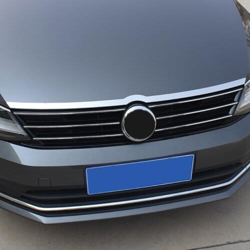 For VW Volkswagen Jetta MK6 2012-2018 Front Hood Bonnet Grille Lip Molding Cover Trim Bar Garnish Accessories Car Styling