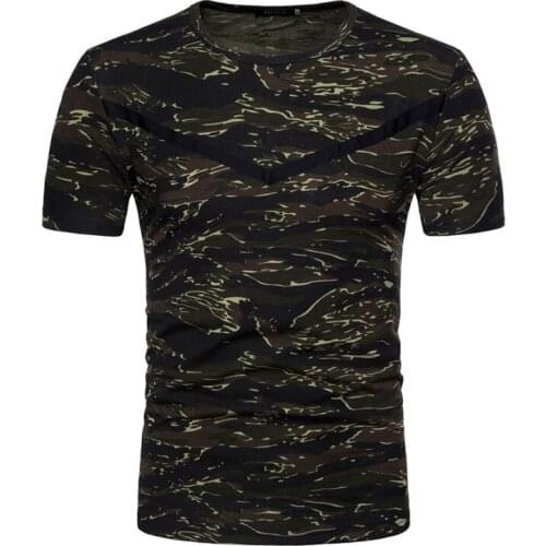 HOT 2019 Outdoor summer men camouflage short-sleeved round collar club men thin camping hiking t shirts four color