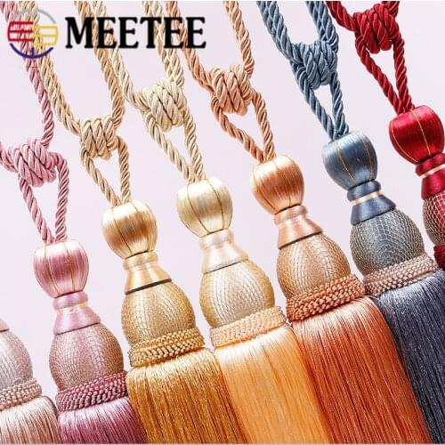 Meetee 1pair(2pcs) 77cm Curtain Tassel Tieback Pendant Accessories Ball Holder Hanging Belt for Home Decor TF001