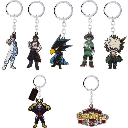 Cartoon Anime Keychains My Hero Academy Keychain Midoriya Izuku Todoroki Shoto Pendant Keyring Car Key Chain Accessories Gift